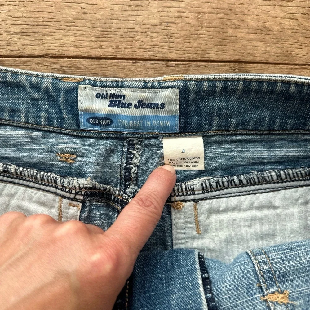 Old Navy Vintage 2000s Jean Skirt‎ 4 Blue Denim Mini Front Pockets Y2K Casual